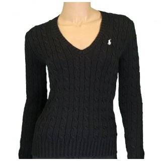  Polo Ralph Lauren Womens V Neck Pima Cotton Sweater Navy 
