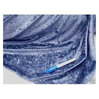 Fabric Crushed Stretch Velvet Midnight Blue HH113 By Yard,1/2 Yard 