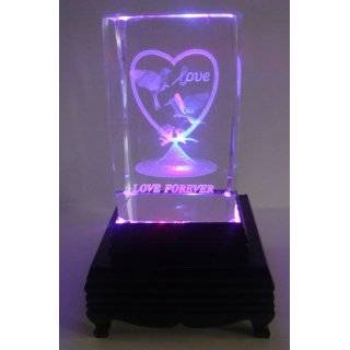 Love You Forever Laser Etched 3D Crystals. Size 2x2x3