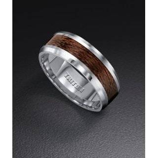   Carbide Ring Wedding Band Wood Inlay Size 11: Jewelry: 