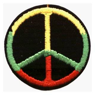    Novelty Iron On   Reggae & Rasta Peace Sign Symbol Patch Clothing