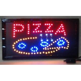 Flashing LED Pizza Open Sign 19X10