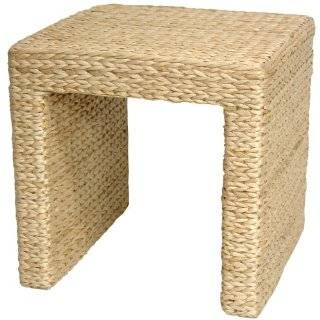  Rush Grass End Table Finish Red Brown