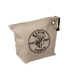 Klein Tools 5539NAT Canvas Zipper Bag for Consumables, Natural