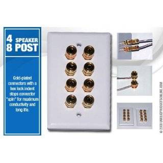  4 Speaker Wall Plate With Gold Plated Binding Posts 