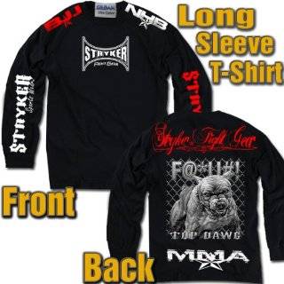 MMA Stryker Fight Gear Black Long Sleeve T shirt Top Dawg Pitbull 