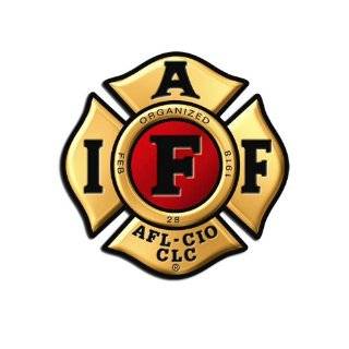  RED IAFF Firefighters AFL CIO Maltese Cross Shaped Sticker 