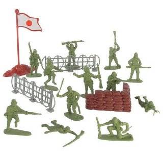WWII Japanese Infantry Plastic Army Men: 16 piece set of 54mm Figures 