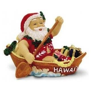   : Hawaiian 3D Christmas Ornament Santa Paddle Board: Kitchen & Dining