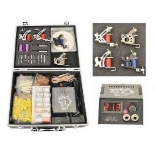 Professional 4 Gun Tattoo Kit Complete with LCD Power Supply, Needle 