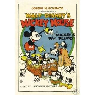 Mickey Mouse Mickeys Pal Pluto Movie Poster Vintage