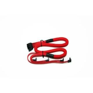   Molex to 4 SATA Premium Connector Cable (Red): Computers & Accessories