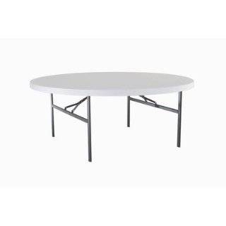Lifetime 22673 72 Inch Round Folding Table with Molded Top, White 