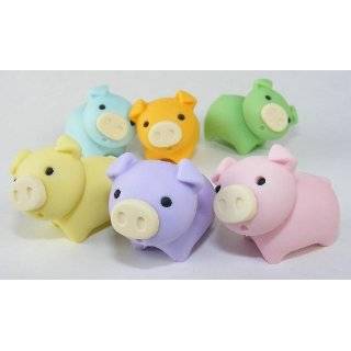 6pcs Japanese Iwako Erasers Pigs