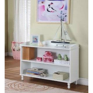 Kings Brand R1015 Wood 2 Tier Bookcase, White Finish