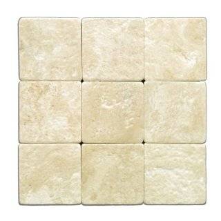  Light / Ivory 12X12 Tumbled Travertine Tile