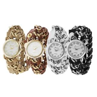 Geneva Platinum Chain Wrap Watch