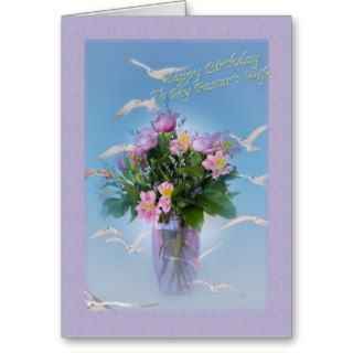 Birthday, Pasor’s Wife, Flowers and Birds Cards