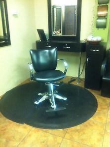 Salon Barber Chair Station Cabinet Mat Mirror Hooded Dryer Shampoo Bowl
