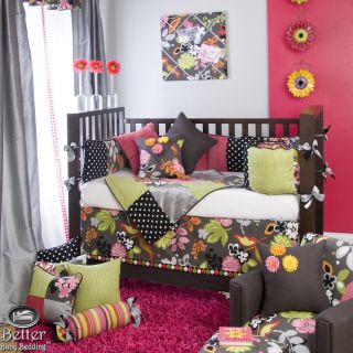 Glenna Jean Baby Girl Pink Black Crib Nursery Bedding Quilt Set Accessories