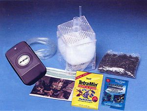 Aquarium Corner Filter Air Pump Kit Fish Food Tubing Carbon Floss Free Gifts