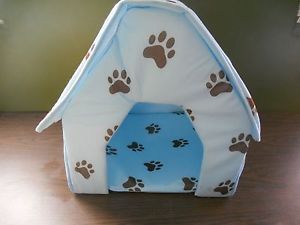 Medium Indoor Pets Dogs Cats Blue Collapsible Soft Bed House Portable Dog House