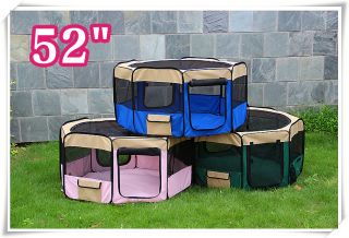 6 Color 52"Soft Pet Playpen Exercise Puppy Dog Cat Play Pen Kennel Folding Crate