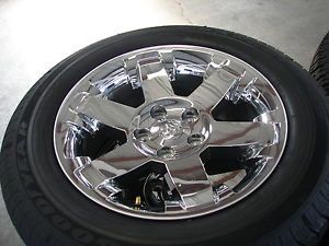 4 20" 2013 Dodge RAM 1500 6 Spoke Chrome Factory Wheels Rims Goodyear BL Tires