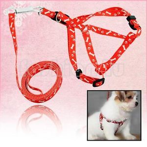 Red Nylon Pet Dog Doggie Puppy Pulling Harness Leash Rope