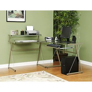 Computer Desk Home Office Work Table Corner Shaped Hutch Desktop