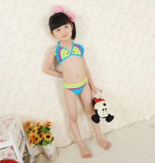 2pcs Baby Girl Kid Toddler Swimsuit Bikini Swimwear Fish Bathing Swim Costume