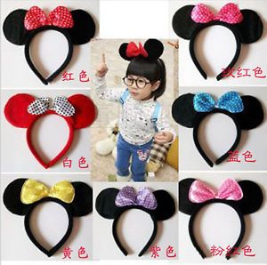 Disney Party Baby Kids Minnie Mouse Ears Costume Girls Pink Headband Head Band