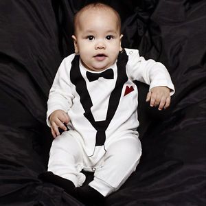 Kids Baby Boy Cotton Gentleman Rompers Jumpsuit Bodysuit Clothes Outfit 12 18M