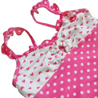 Girls 2pc Polka Dots Tankini Swimsuit Swimwear Bathing Swimming Costume Sz 4 7 Y