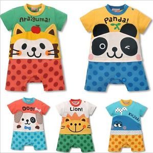Lovely Animal Prints Baby Boy Girl Kid Romper Jumpsuit Outfit Clothes Bodysuits
