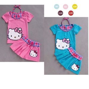 New Hello Kitty Baby Girls Toddler Clothes Set Top Skirt Dress Size 6month 3Y