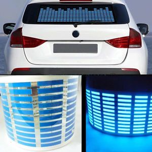 70 16cm Sound Activated Music Rhythm Blue LED Light Lamp Car Sticker Equalizer H