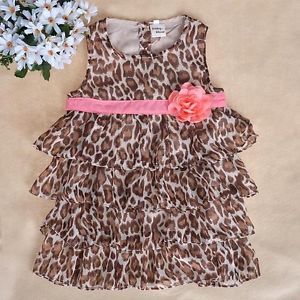 Baby Kids Toddler Girl Dress Clothes Pettiskirt Tutu Skirt Leopard 2 3Year NL07