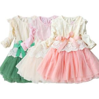 Kids Toddler Girls Party Pageant Vintage Lace Formal Dress Tulle Tutu Skirt 2 7T