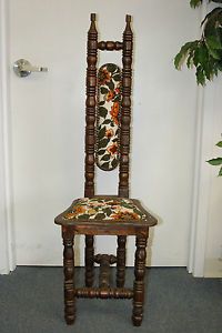 Antique Highback Jacobean Style Hall Chair Corner Time Out Chair