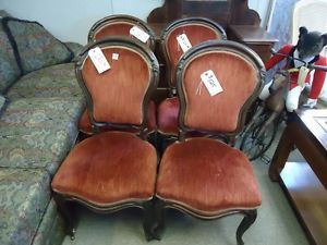 Burgundy Antique Parlor Chairs