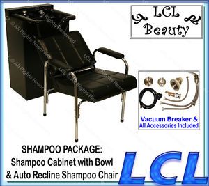Acrylic Fiber Shampoo Bowl Sink Chair Wood Cabinet Barber Beauty Salon Equipment