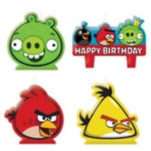 4pc Angry Birds Birthday Candles Cake Toppers Set Birthday Party Supplies