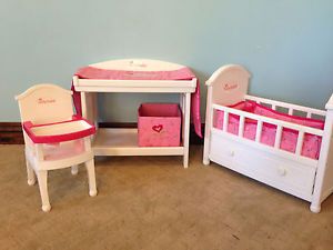 Bitty Baby Furniture Crib High Chair Doll Mattress Pleasant Co