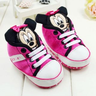 Toddler Baby Girl 3D Minnie Mouse Crib Shoes Sneakers Size12 18 Months