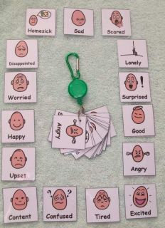 Autism Special Needs Aspergers Emotions Pecs Keyring or Flash Cards