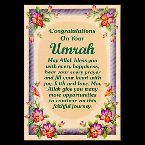Umrah Mubarak Congratulations Greeting Cards Islamic Muslim Gifts