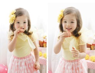 Details about Lovely Kids Toddlers Girls Baby Tulle Bow Cotton Short