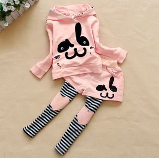 Baby Kids Toddlers Girls Cotton Coat Pants Sportswear Suit Outfit Hoodie Clothes
