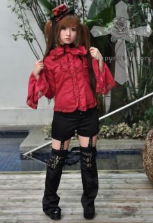 Jpop Kera Gothic Lolita EGL Baby Doll Visual Kei Punk Rock Delicious Red Shirt